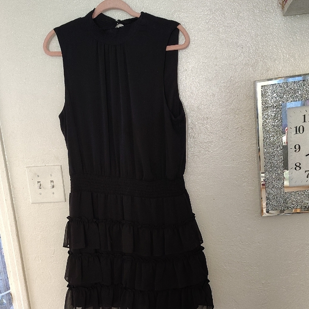 MSK Black Sleeveless Mock Neck Sheath Dress